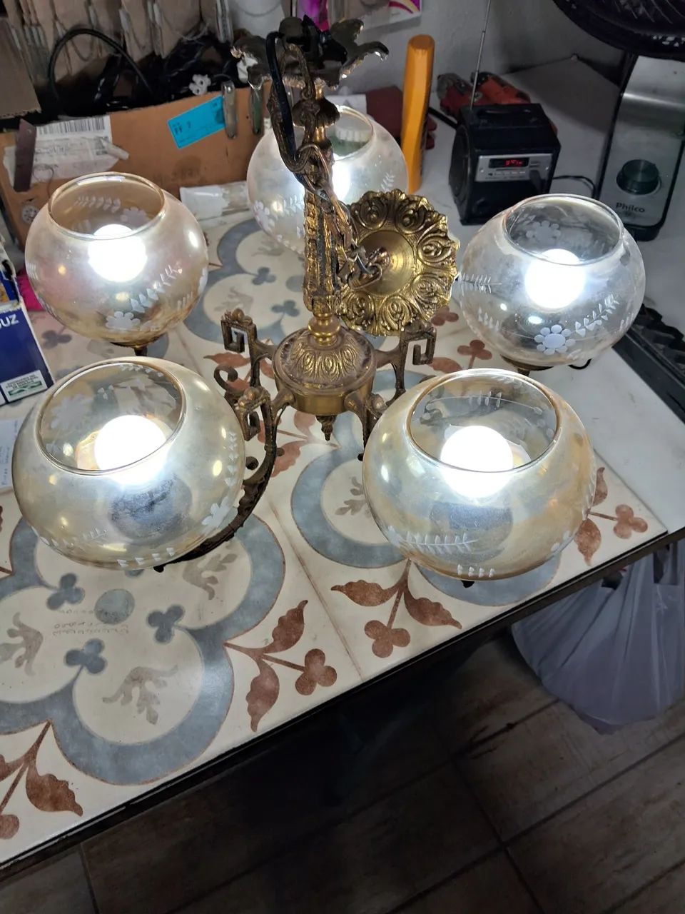 Lustres vintage de bronze - Foto 2