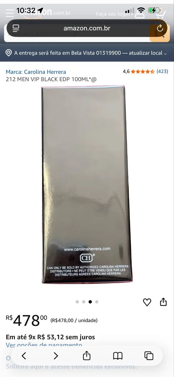 CH 212 Vip Black Edp 100ML - Foto 4