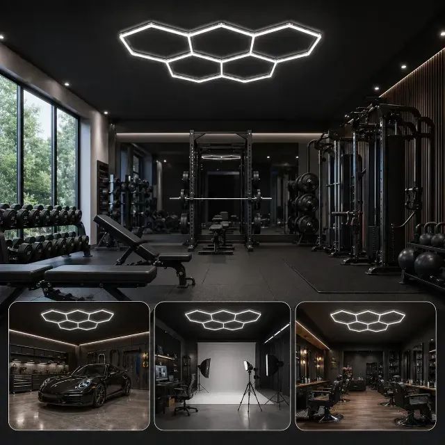 luminária hexagonal colmeia led 5 celulas - Foto 4