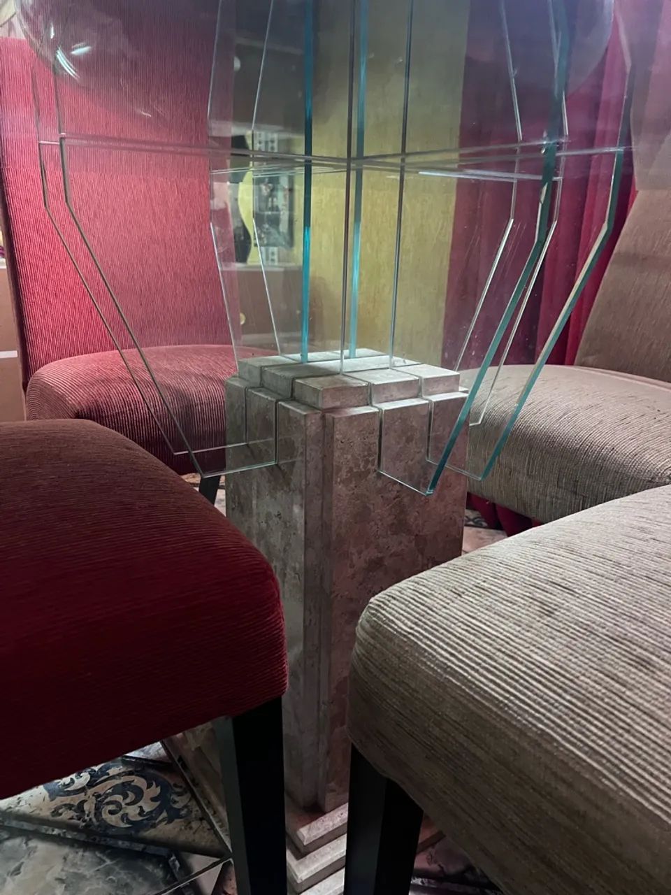 Mesa de Vidro com base de Mármore  - Foto 4