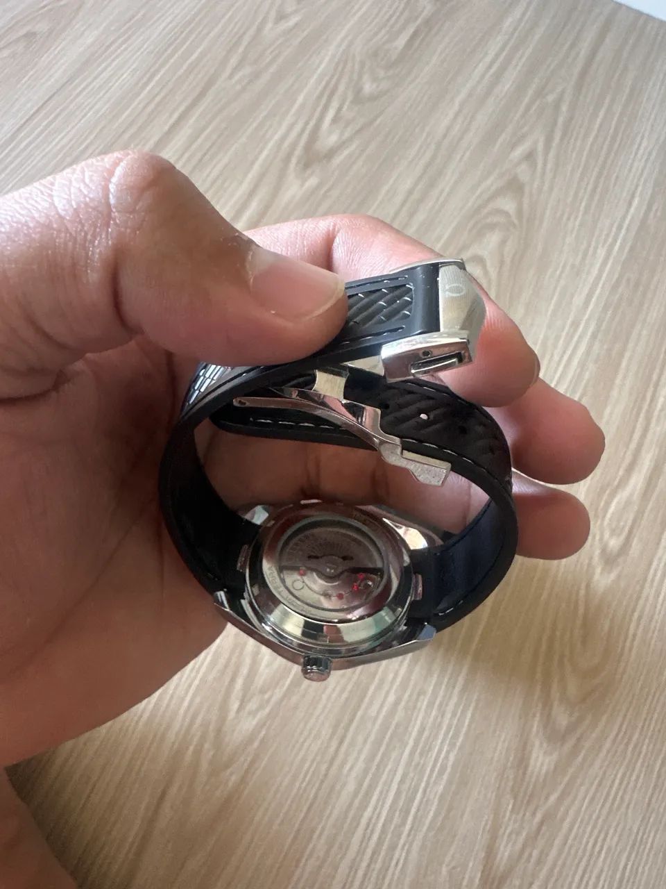 Relógio masculino Automático | Pulseira Borracha Preto/Prata - Foto 3
