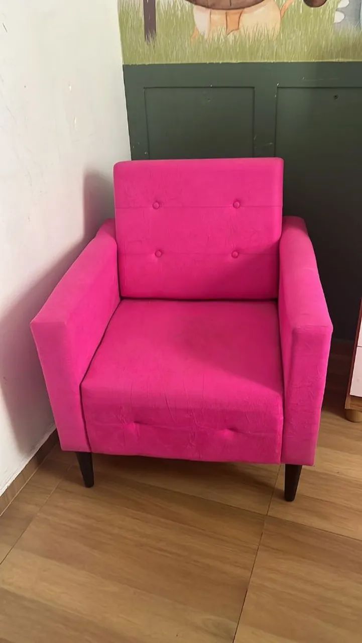 Kit Mnicure Completo e Confortável Cadeira, assento e Apoio ( Rosa Magenta)