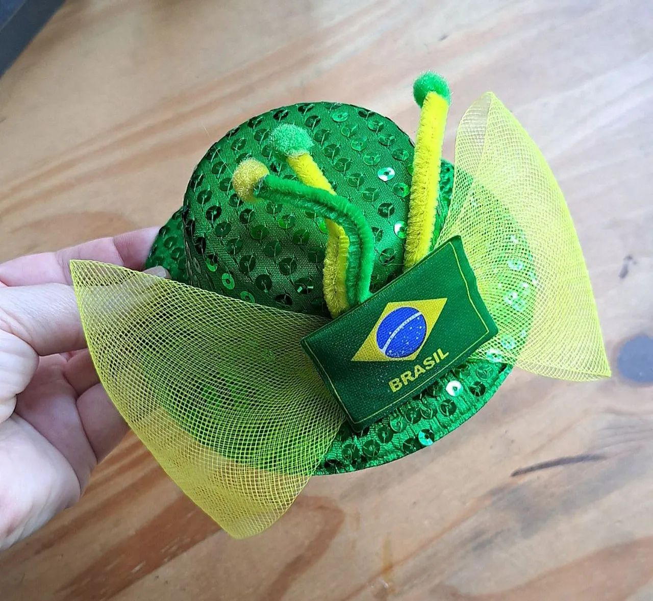 Mini cartola do Brasil - lantejoulas