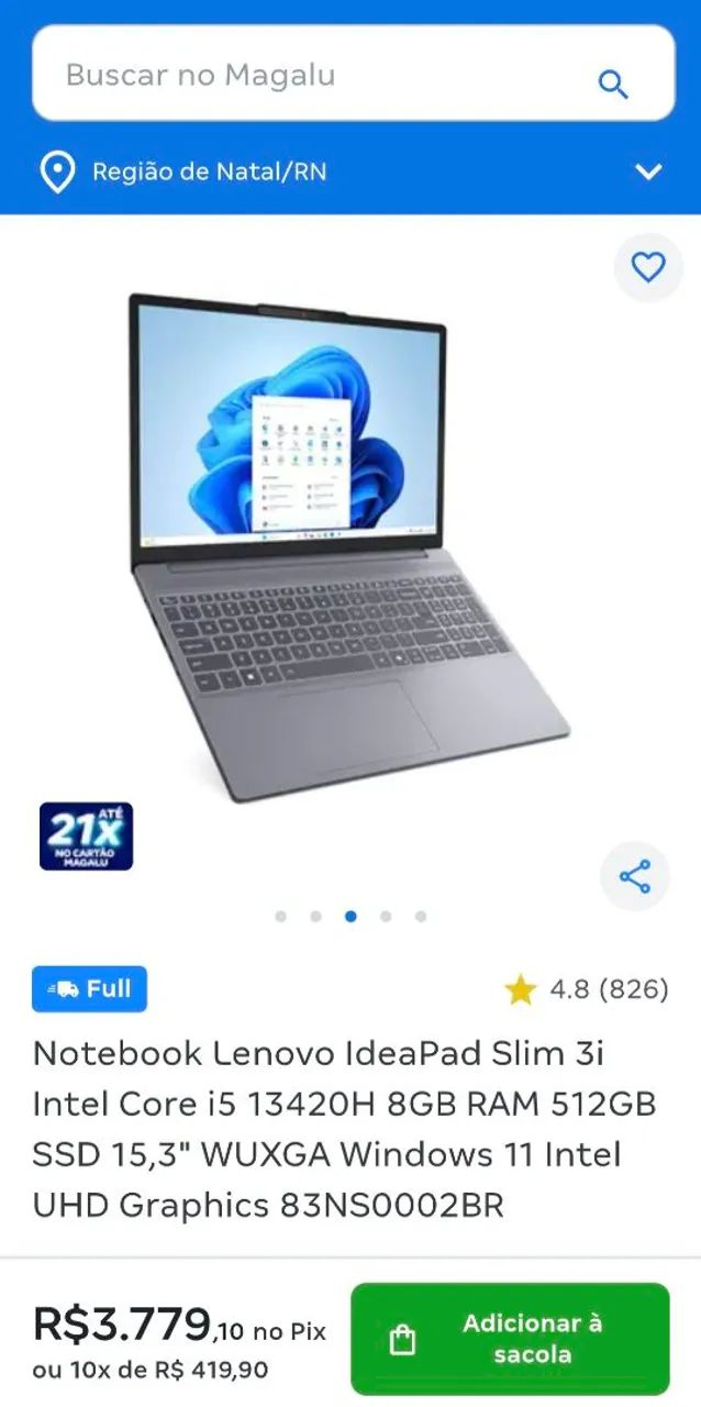 V/T notebook ideapad core i5 - Foto 4