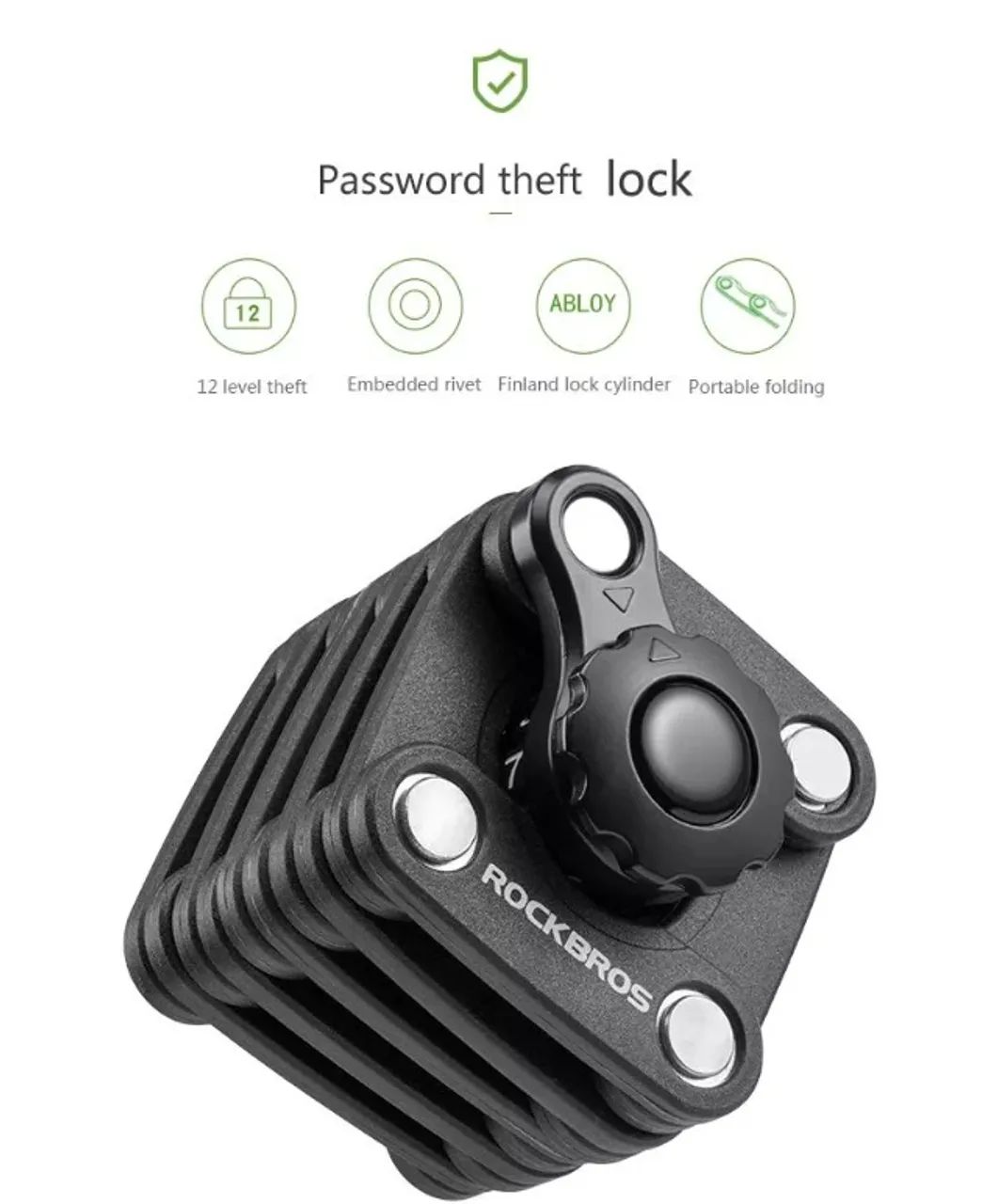 cadeado rockbros com codigo resistente 