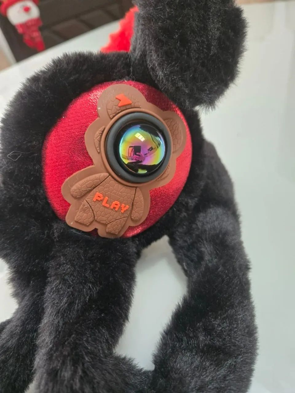 Protetor de Orelhas Urso Pelúcia Com Luzes Infantil - Foto 3