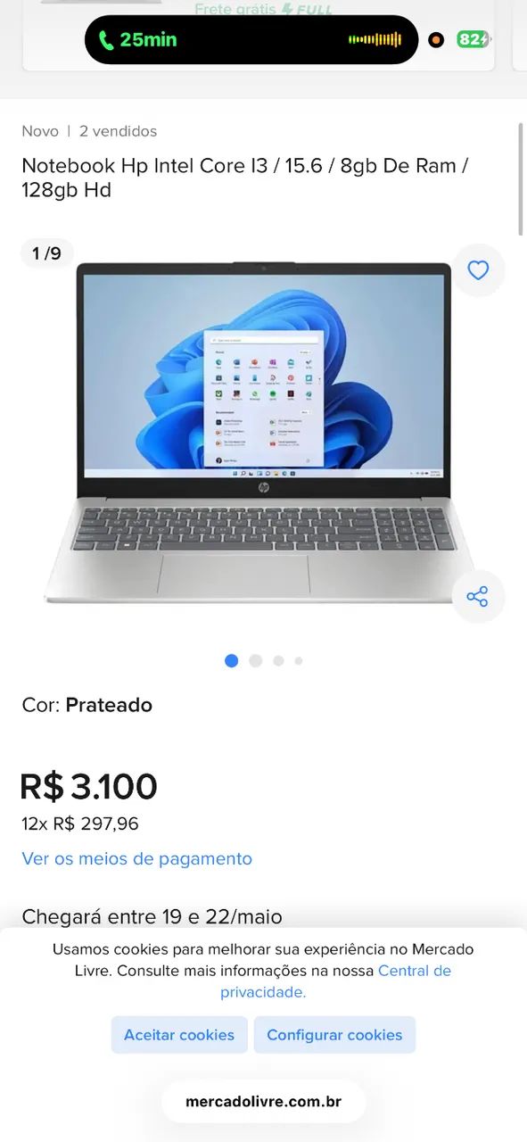 Notebook HP 250 G8 i3 11ª Geração | 8GB RAM | SSD 256GB + Bolsa