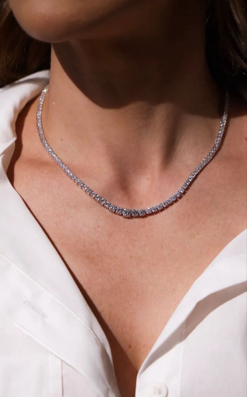 Colar Riviera em Moissanites em Ouro 18k  - Foto 4
