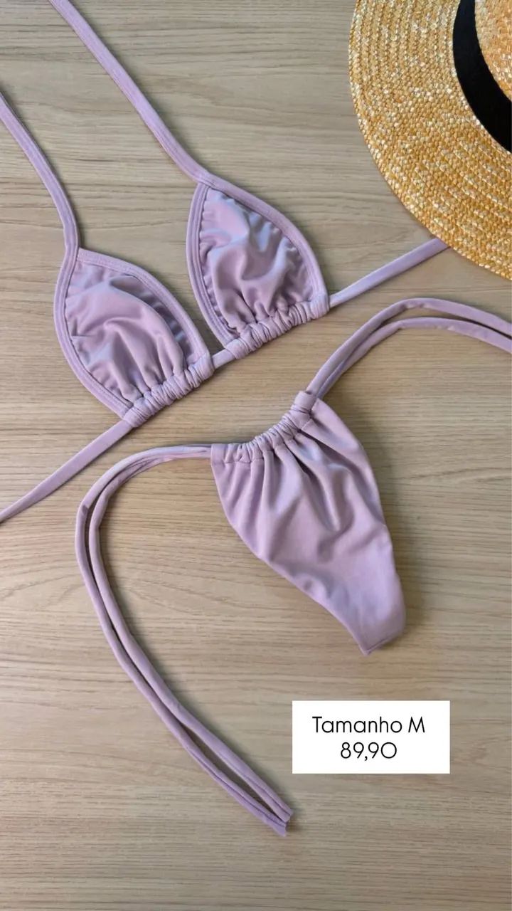 Biquíni cortininha M lilás 