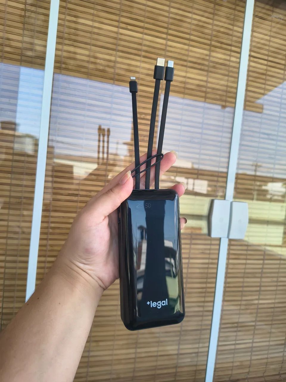 Power Bank 20000mAh Com Cabos Embutidos Integrados Display - Foto 5
