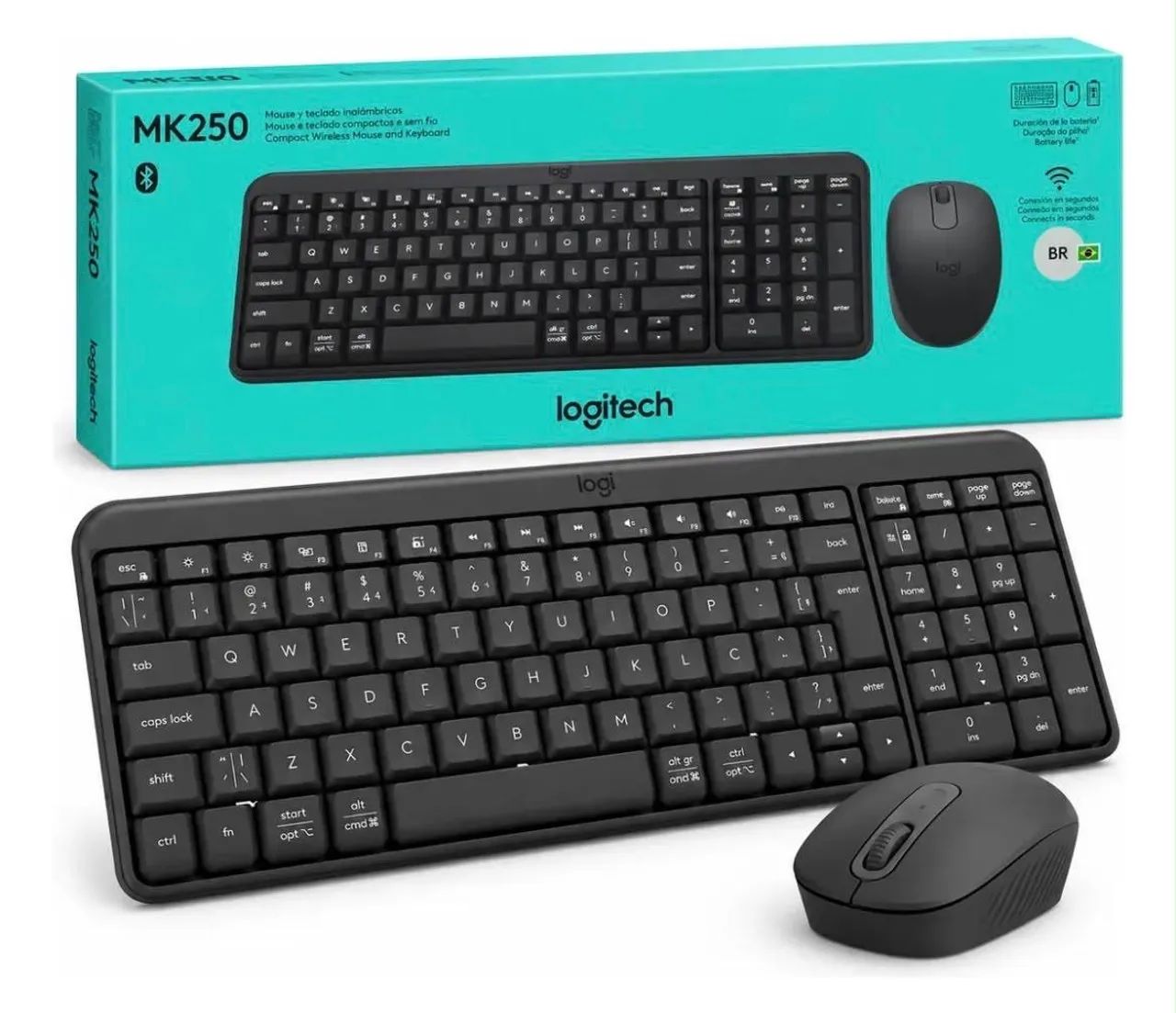Combo Teclado E Mouse Sem Fio Logitech Mk250  - Foto 3