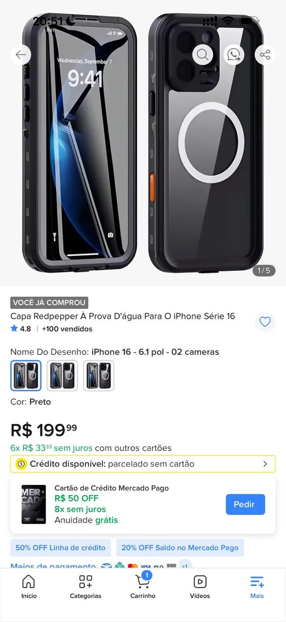 Capa à prova d?água iPhone 16 - Foto 2