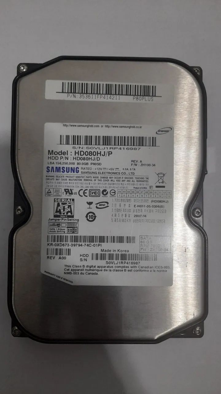 HD 80GB - SAMSUNG - WINDOWS 10 