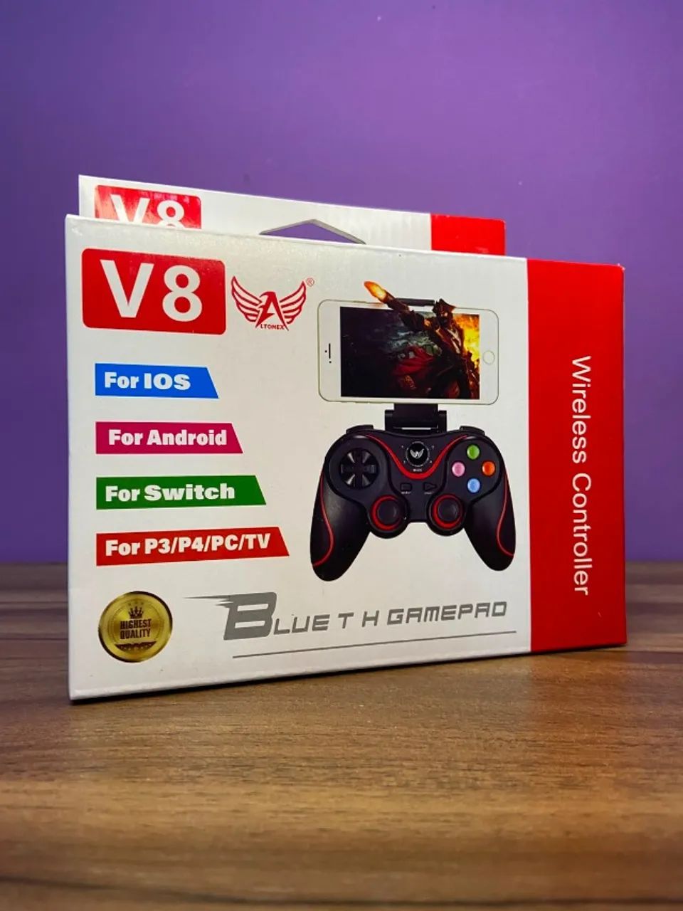 Controle Bluetooth Gamepad V8 ATOMEX an2 - Foto 2