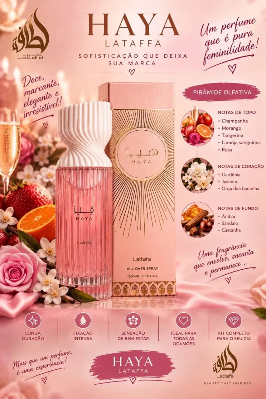 Kit lataffa ( body splash e spray cabelo e corpo)  - Foto 2