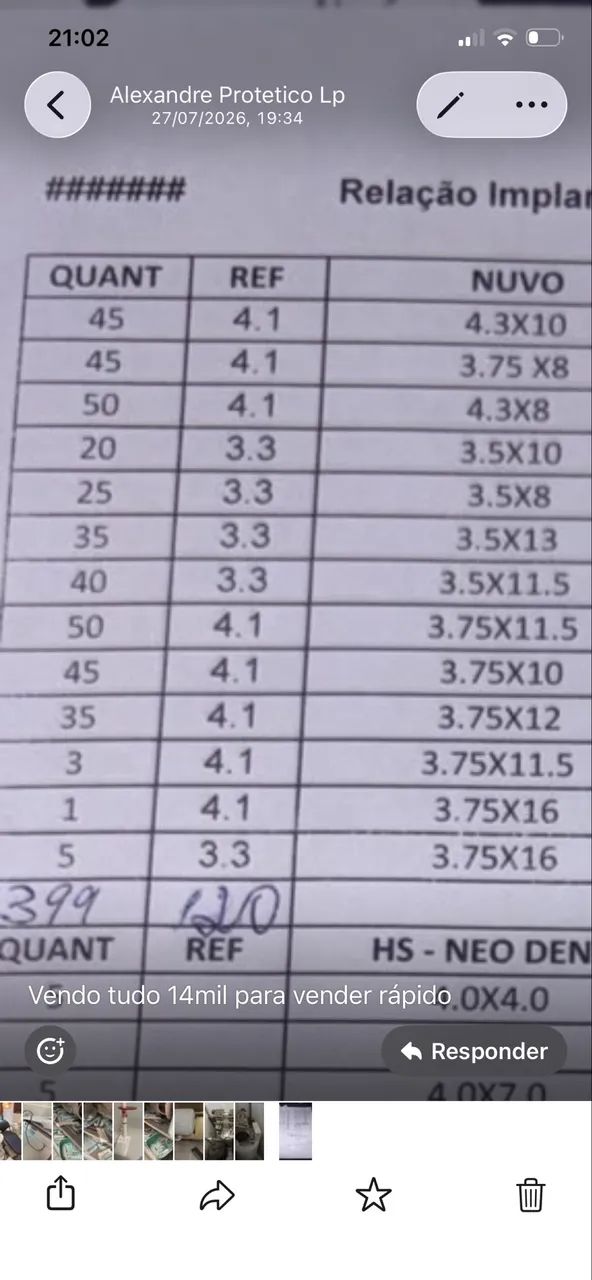 Vendo 400 implantes dentários NUVO HE + brinde