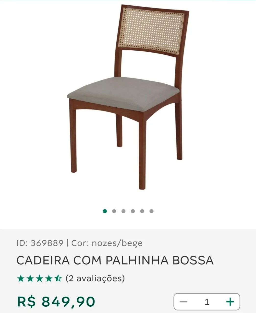PAR CADEIRA COM PALHINHA BOSSA - Foto 5