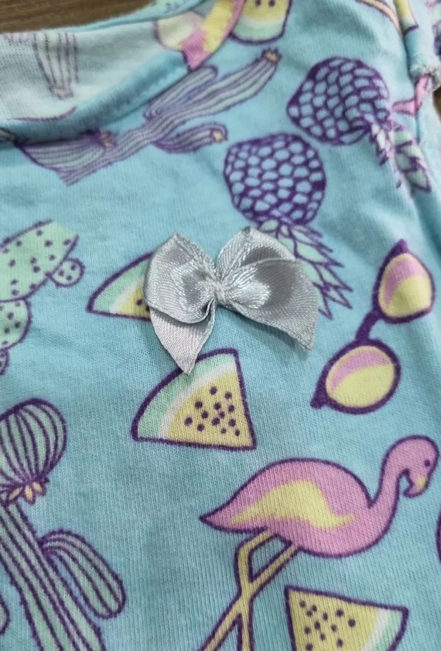 Vestido Infantil azul estampado - Foto 3