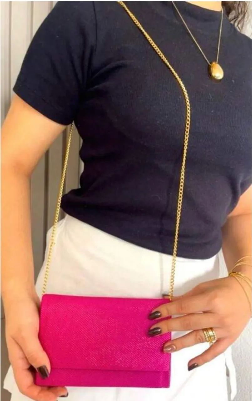Bolsa clutch pink 
