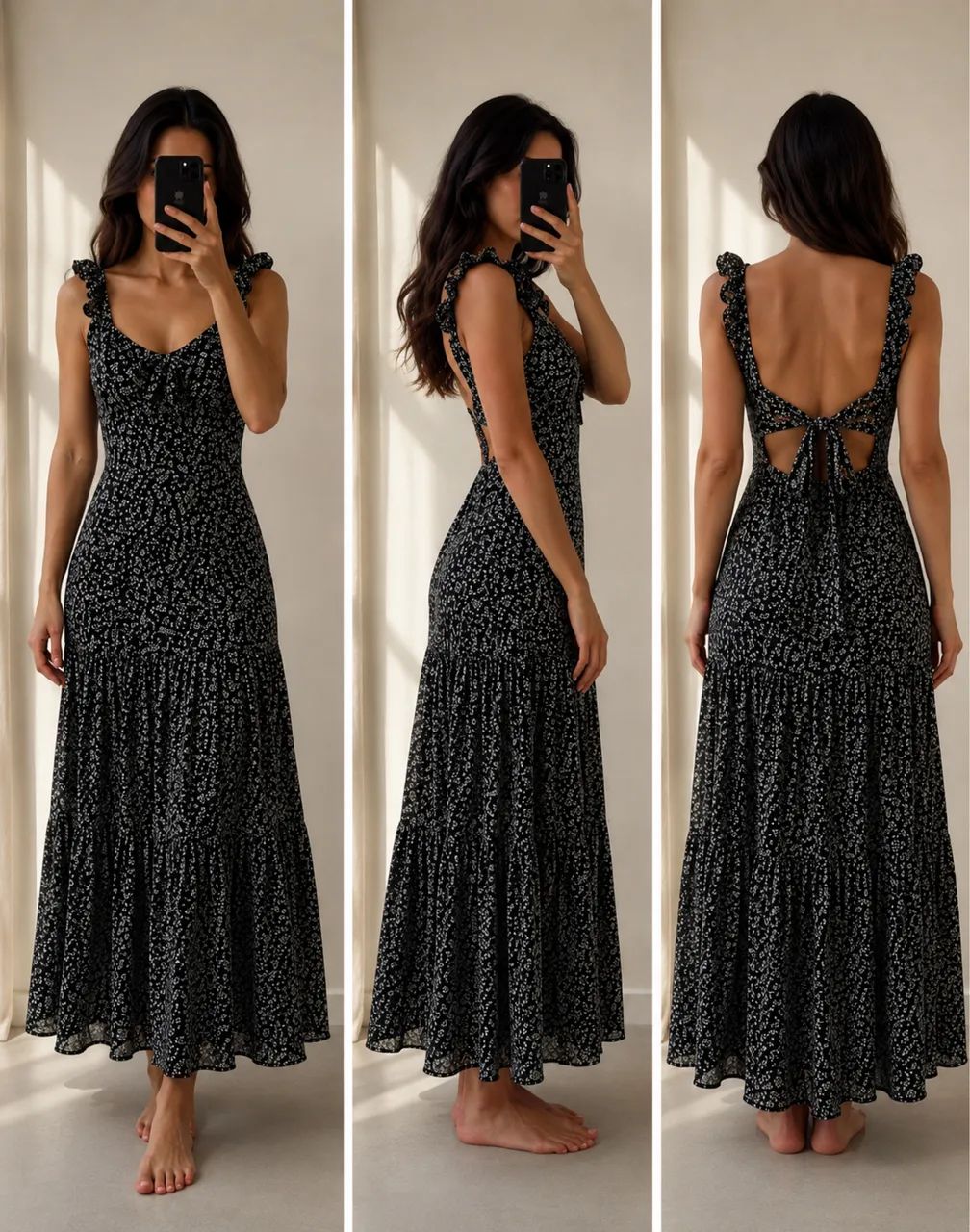 vestido longo floral 