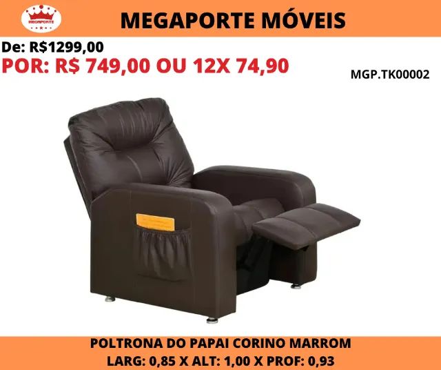 Poltrona Reclinável em Corino - Foto 2