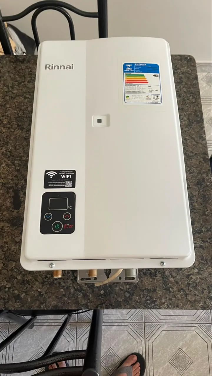 Aquecedor Digital GLP Rinnai E27 - Branco - Foto 5