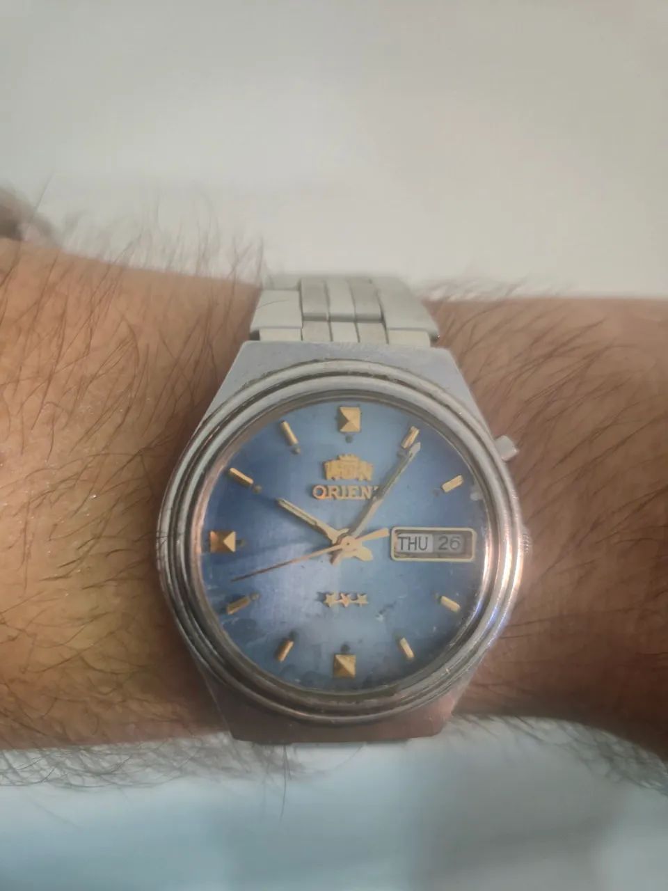 Relógio ORIENT 3 ESTRELAS AUTOMÁTICO  AZUL    -   REVISADO