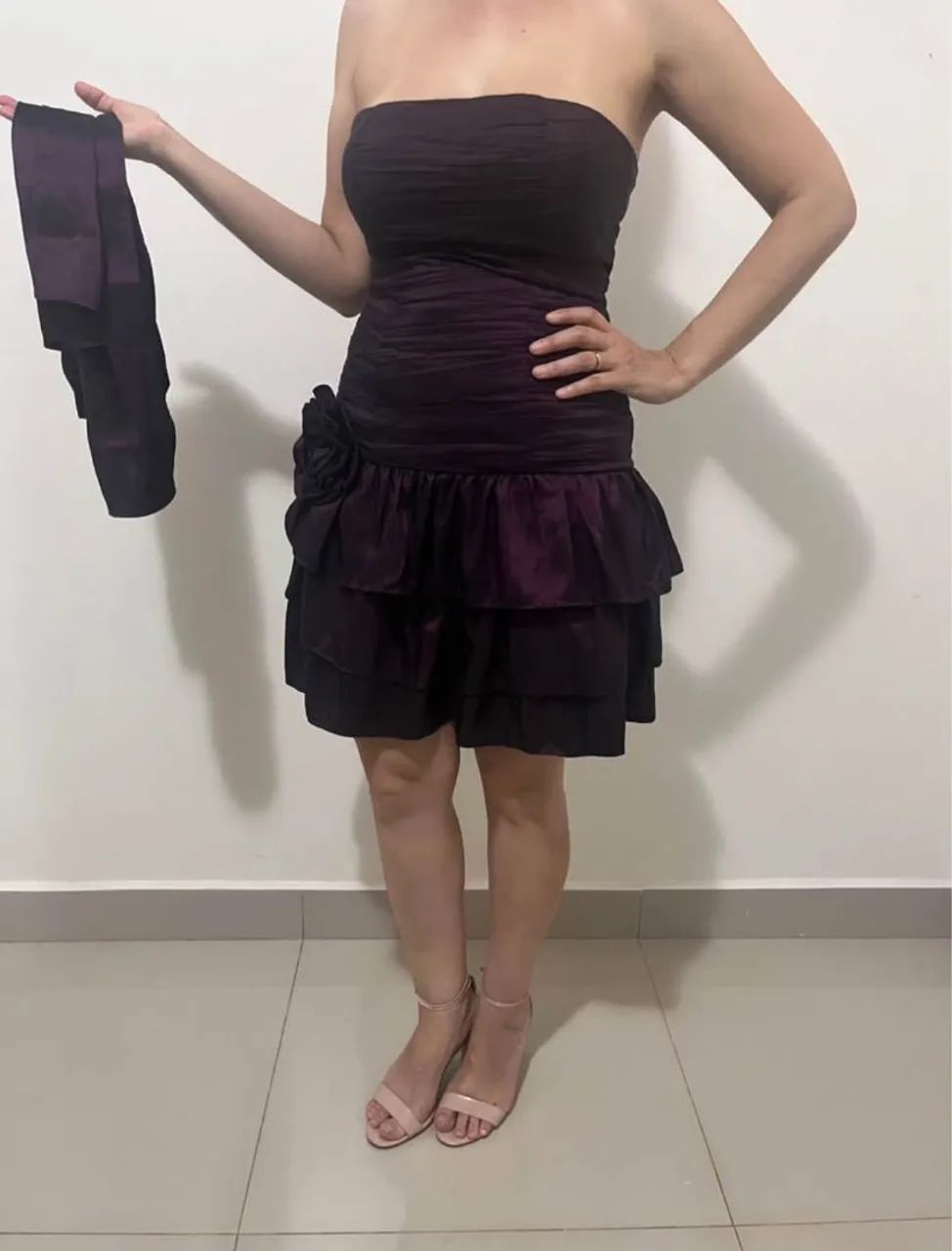Oportunidade Vestido Festa Drapeado com Echarpe  - Foto 2