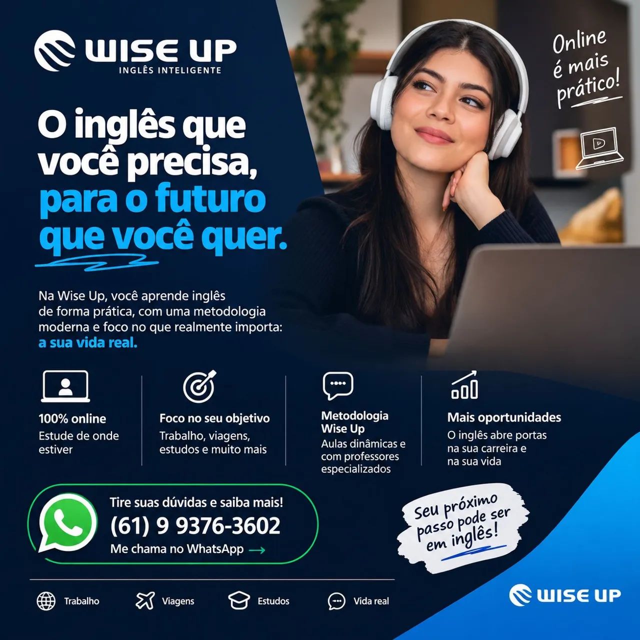 Curso de Inglês Wise Up Online ? | Matrículas Abertas