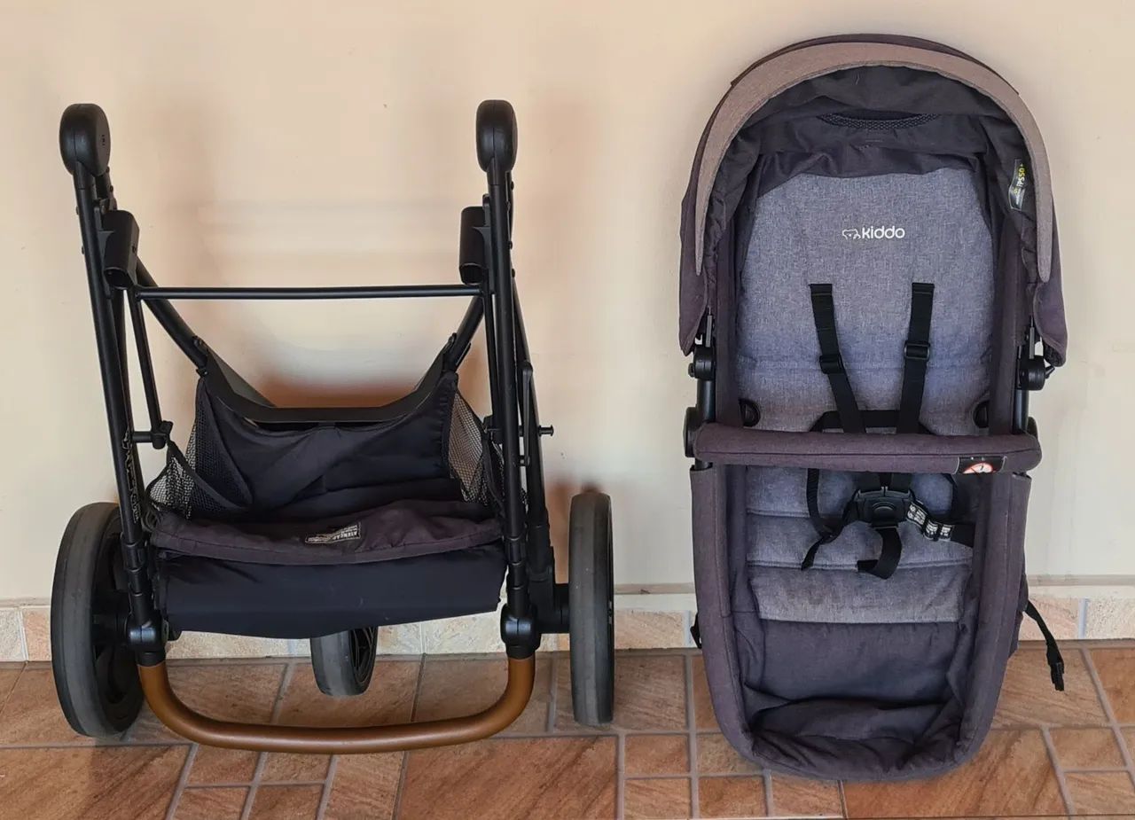 Carrinho de bebê Kiddo Trek + bebê conforto Kiddo - Foto 5