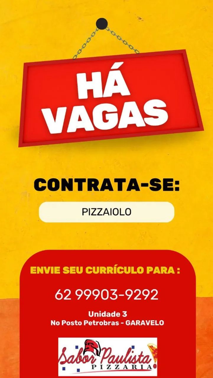 vaga de pizzaiolo