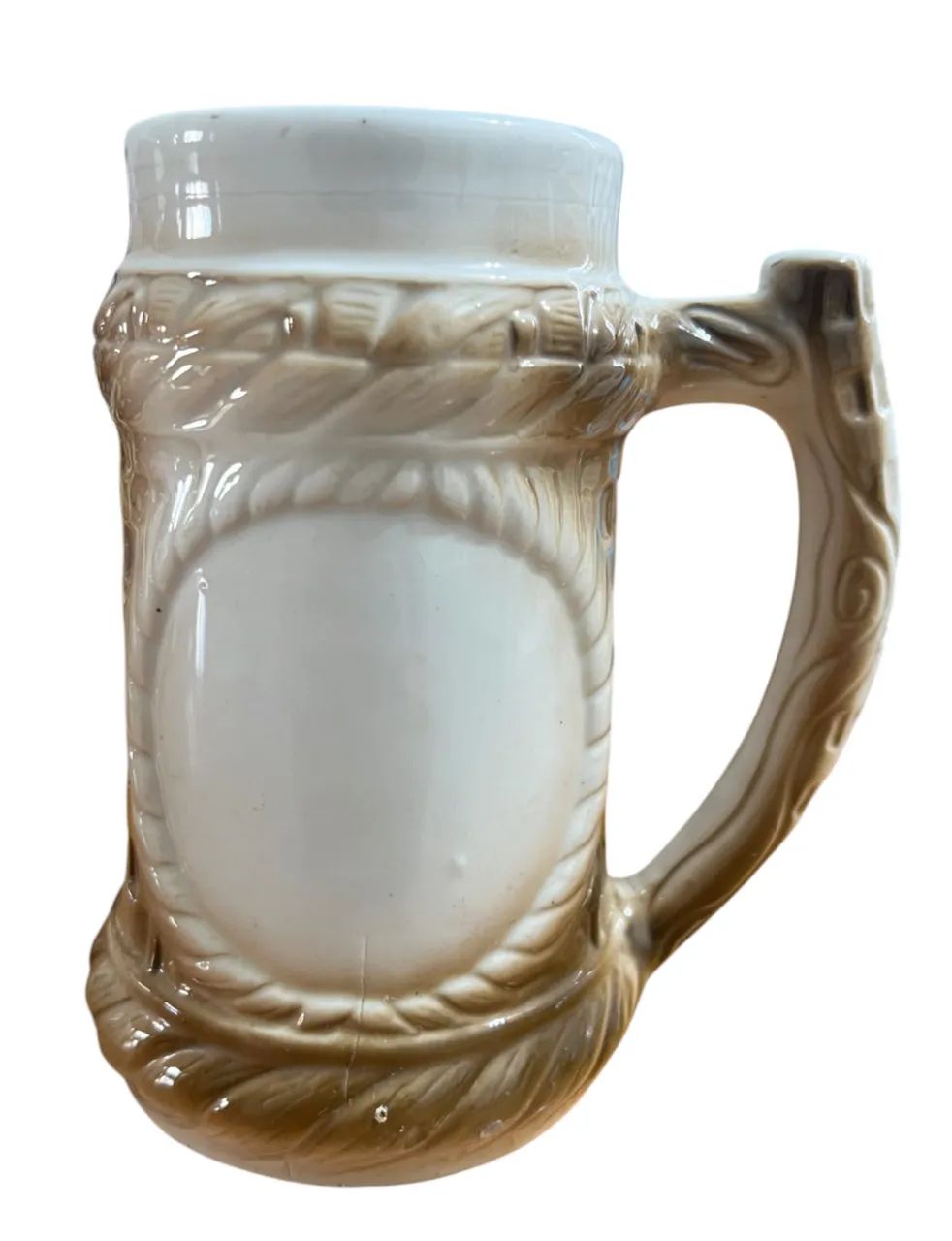 ANTIGA CANECA DE CHOPP EM PORCELANA SEM ESTAMPA