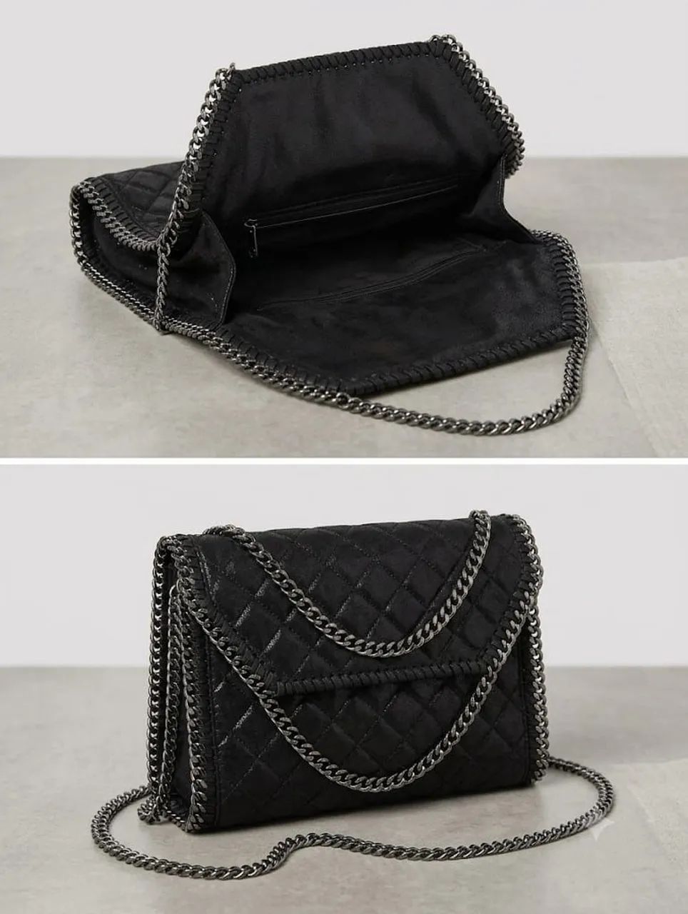 Bolsa Importada Preta Matelassê com Corrente - R$ 80