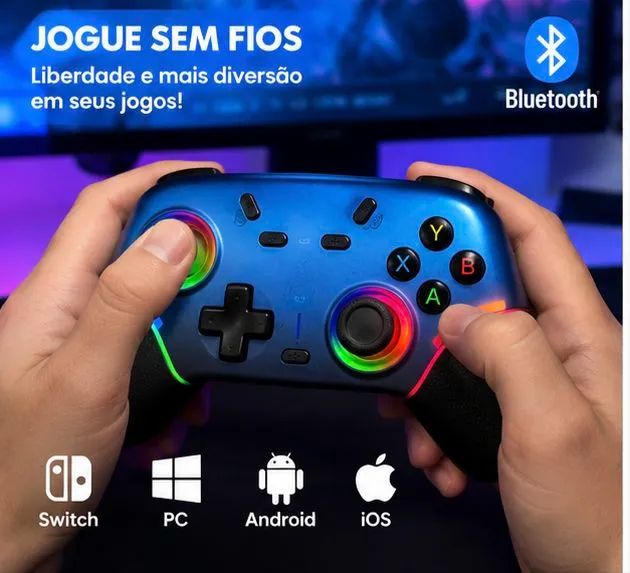 Controle Gamer Sem Fio Compatível Switch Oled - Foto 2