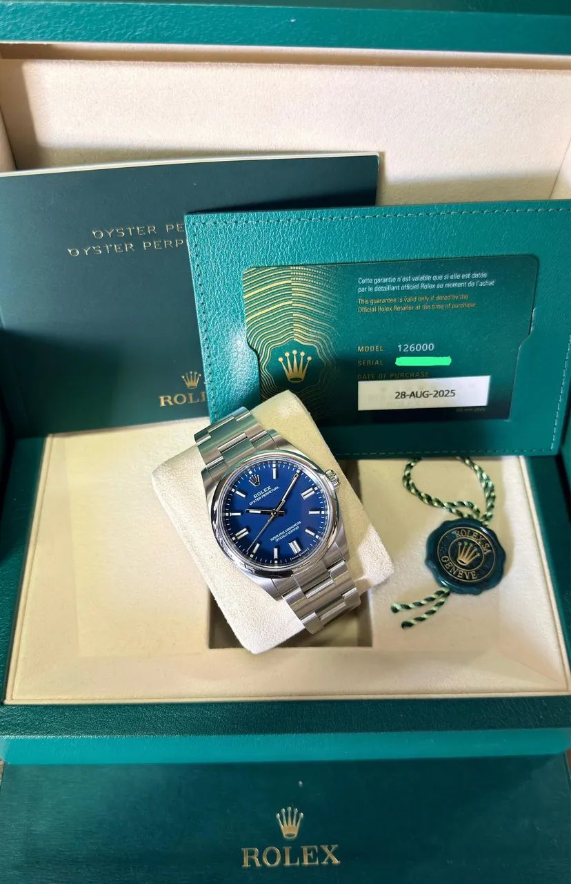 Rolex Oyster Perpetual Blue Dial ?Med Blue? Ref. 126000