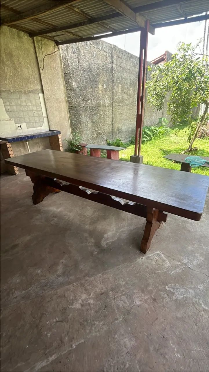 Mesa e cadeiras de madeira nobre  - Foto 2