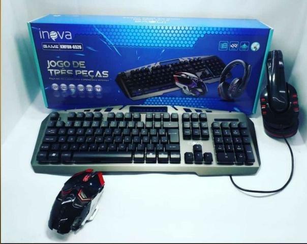 Kit Teclado Headset Mouse 7 Botões Led Iluminação (Loja na cohab)