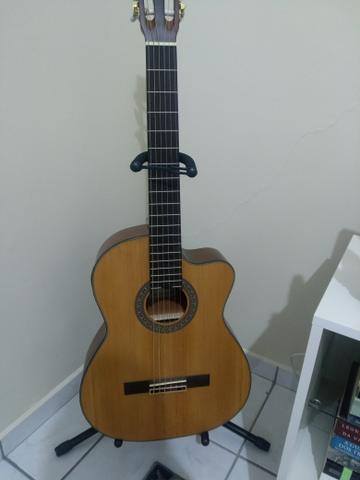 Violão elétrico phx + pedestal + palhetas