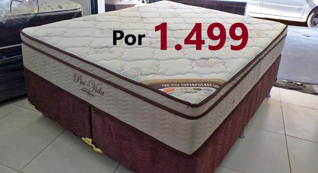 Conjunto Cama Box Queen 158x198x70 Pro Vida Ortobom // Em até 12x