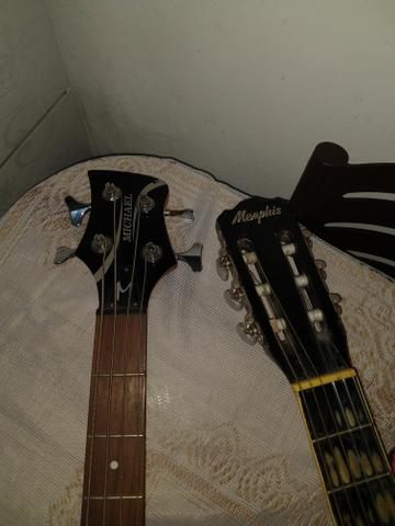 Contrabaixo Michael, violão Mênfis, caixa amplificada Power,iPhone 5 vendo esses itens!