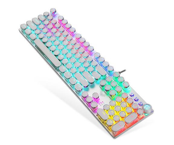 Teclado Mecânico para Jogos F2088 rgb led backlit 104 Chaves - Foto 6