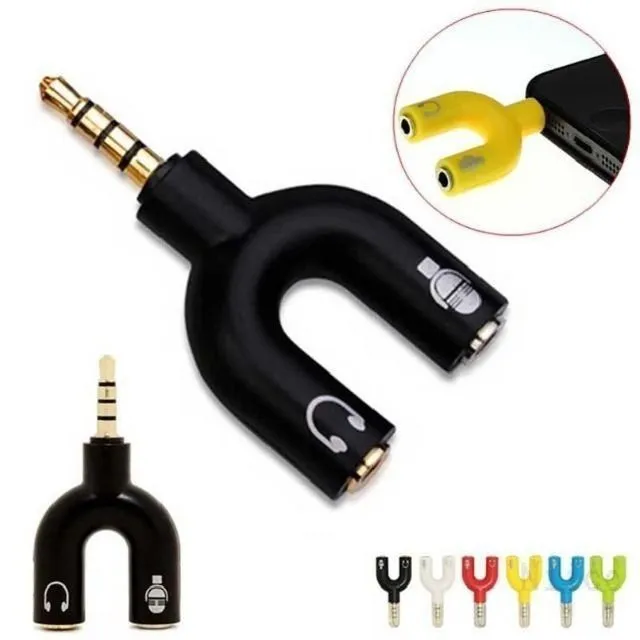 Adaptador Que Divide Microfone e Fone Para Celular