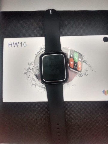 Relógio smartwatch IWO Hw16 + brinde preto apple android esporte - Foto 6