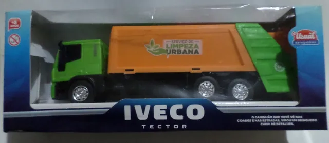 Mini Caminhão Coletor De Lixo Compactador Brinquedo Iveco