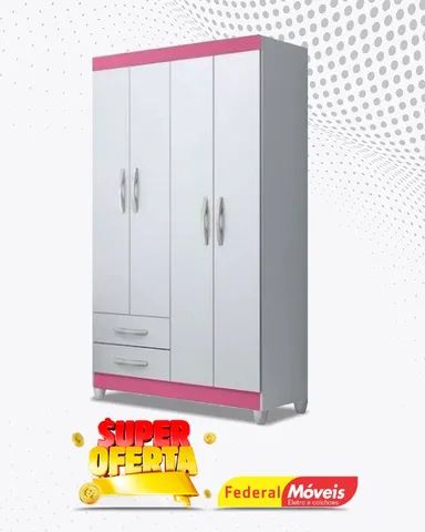 Guarda Roupa 4 Portas 2 Gavetas Super Lindo Novo