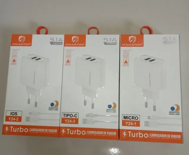 Carregador de celular tipo c V8 iPhone hmaston