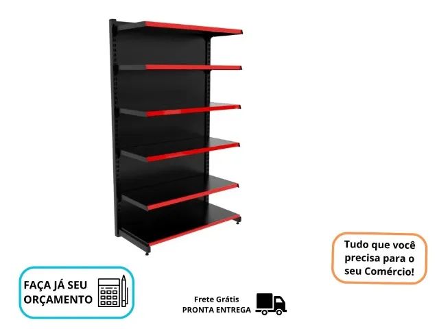 Gondola de Parede Inicial e Continuação Preta