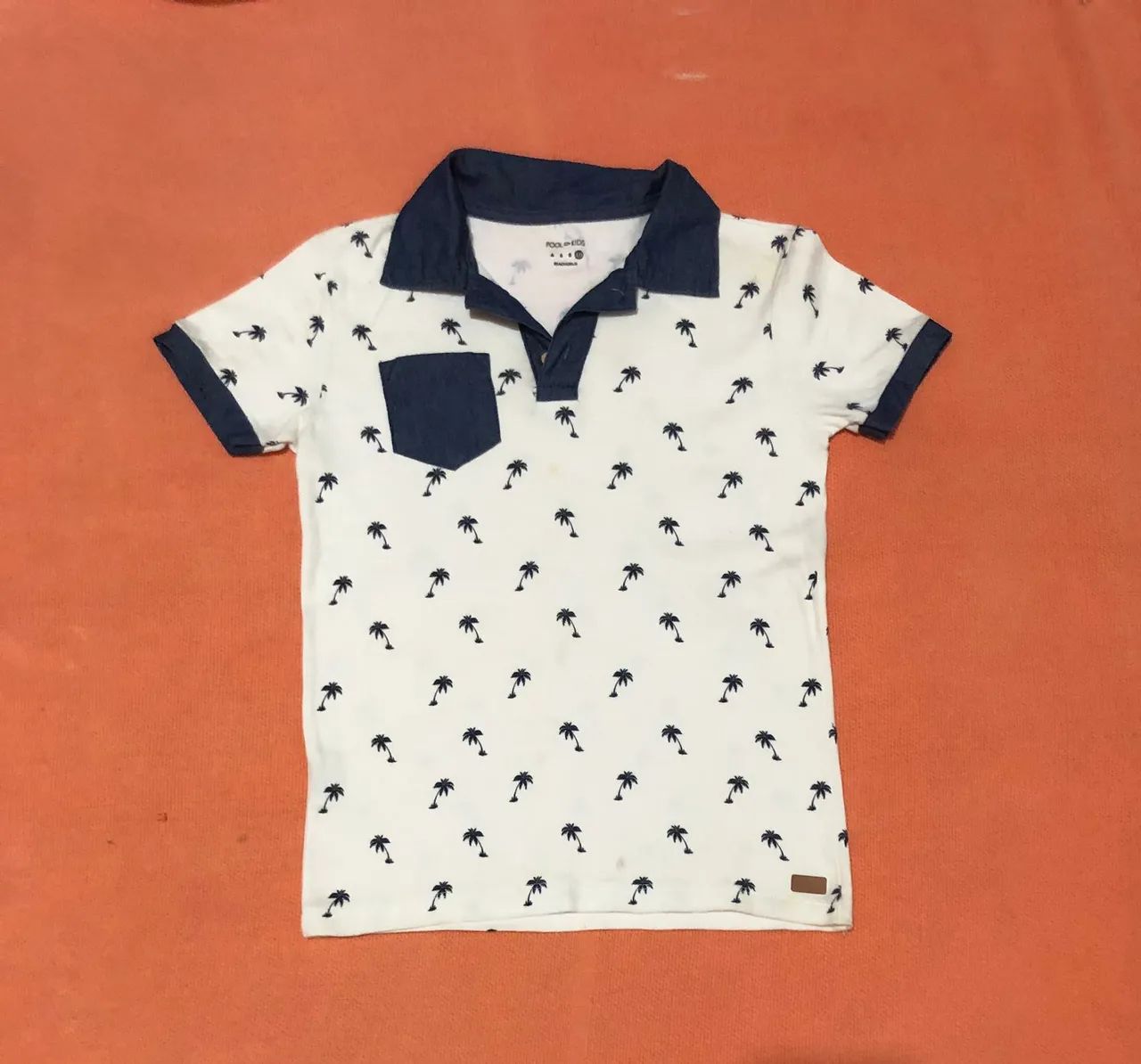 Camisa Polo Riachuelo , branca estampada .