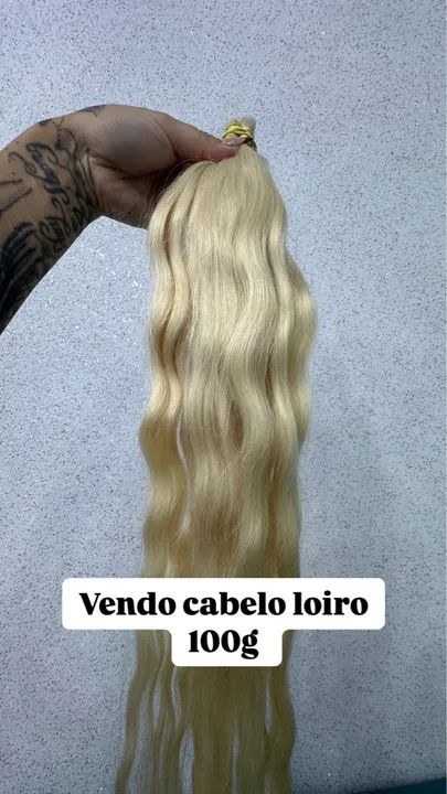 Cabelo Humano Loiro brasileiro 100g mega hair aplique - Foto 2