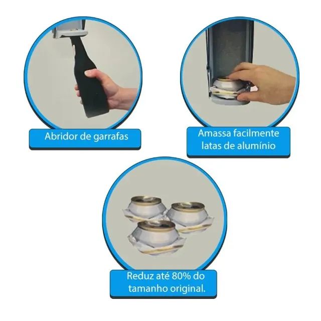 Amassador De Latinha Latão Cerveja Com Abridor 475ml - Foto 5